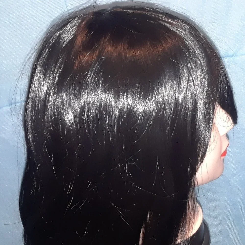 JET BLACK Long Wavy Synthetic
